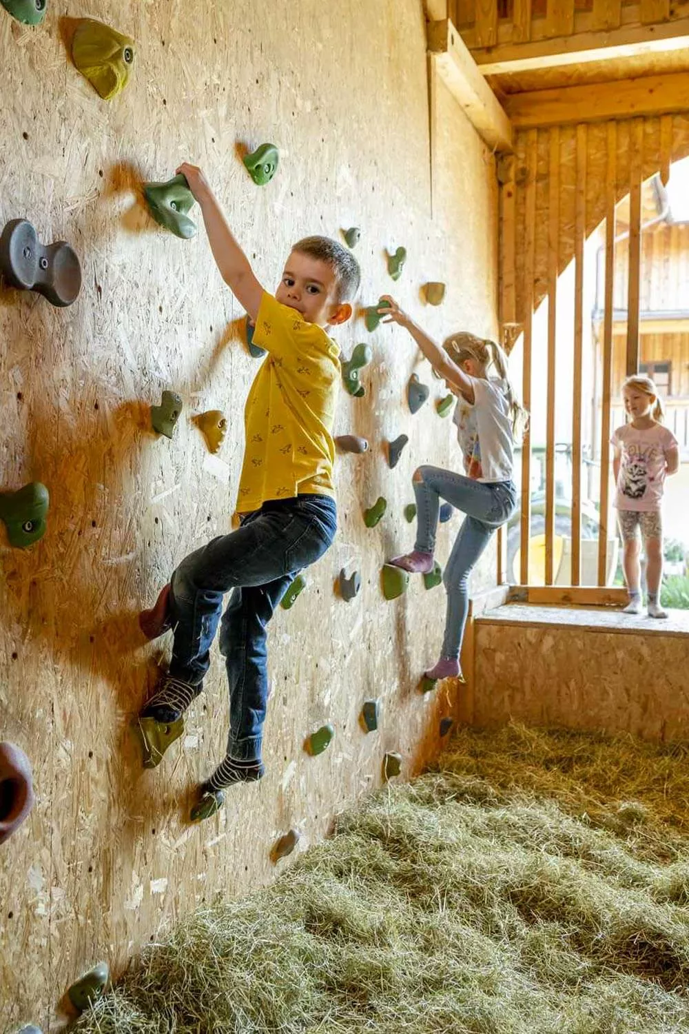Kletterwand in der Spielscheune Abenteuer und unvergessliche Erlebnisse am Thomahof