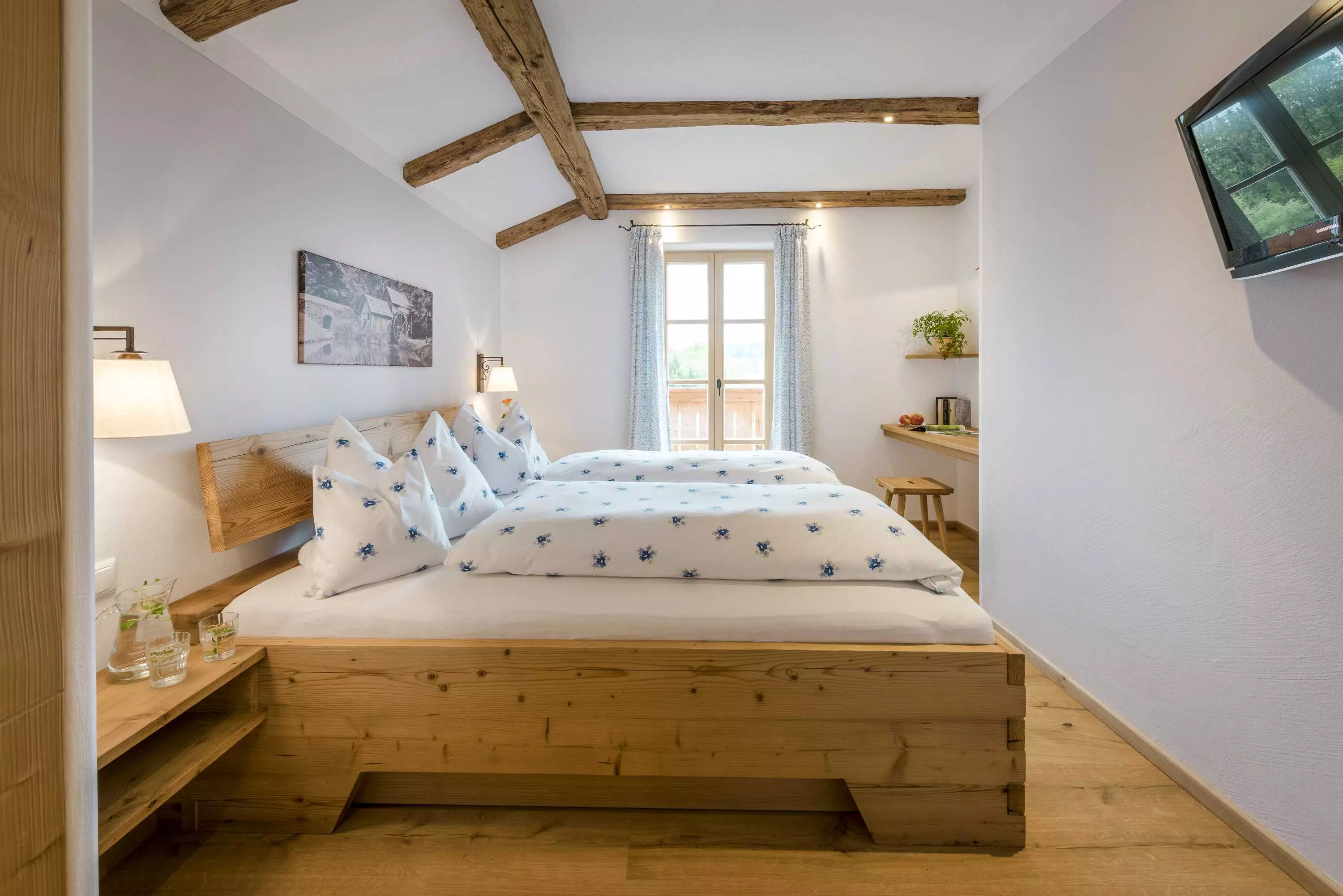 Schlafzimmer 5-Sterne-Ferienwohnung Zur Mühle Thomahof