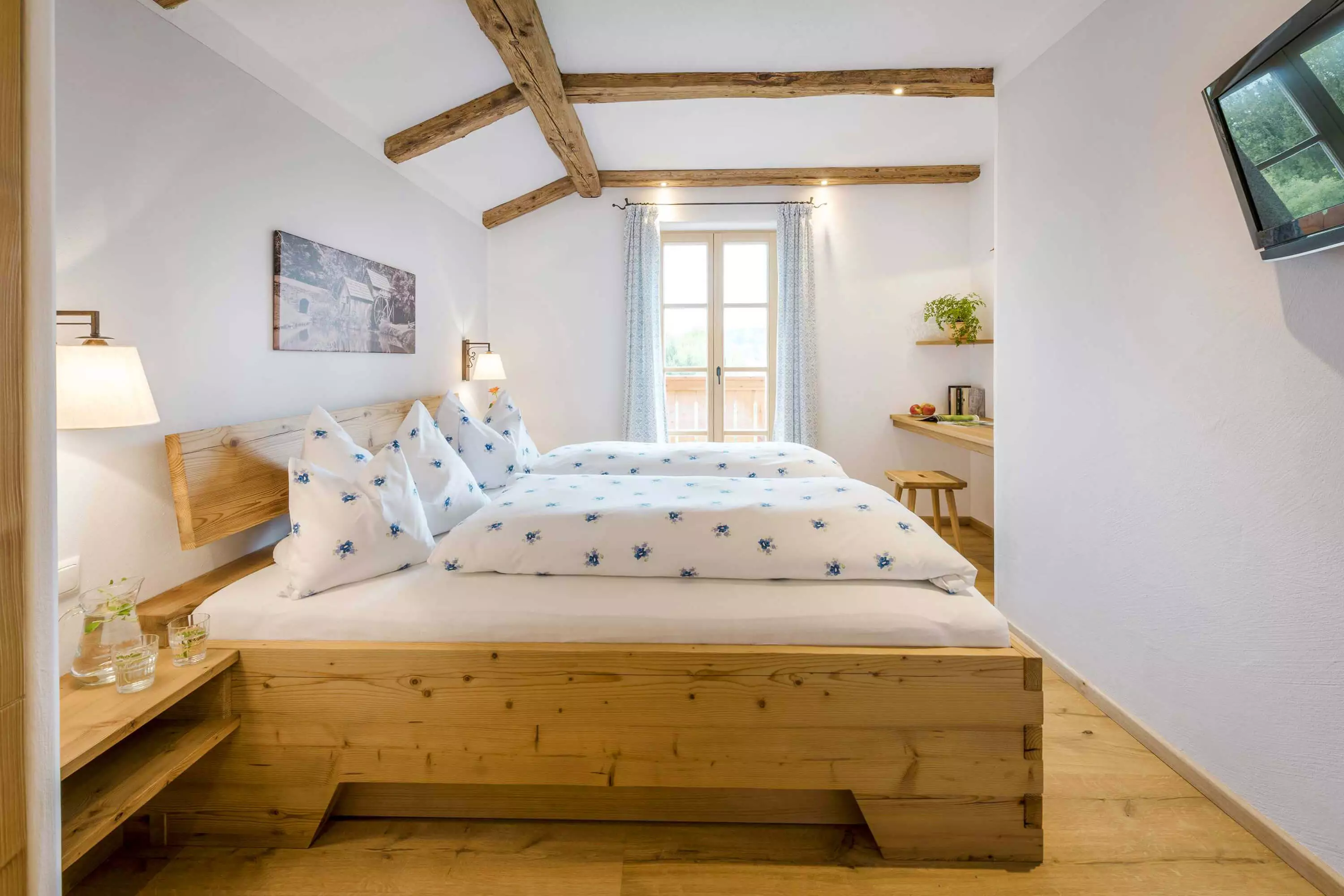 Schlafzimmer 5-Sterne-Ferienwohnung Zur Mühle Thomahof